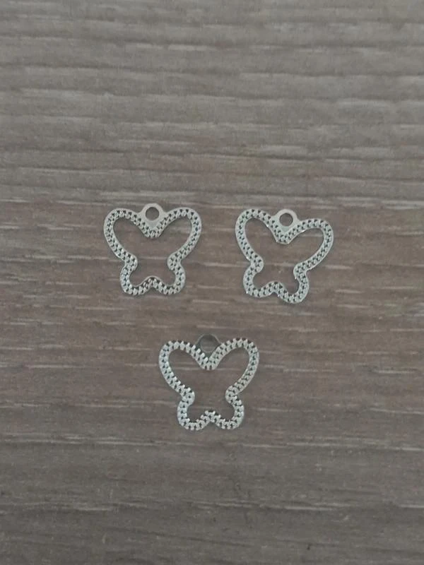 Lot De 3 Pendentifs Papillon Argent 925 Rhodié